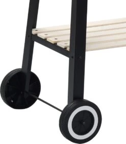Verrijdbare Barbecue – Houtskool/Briketten - Verstelbare Grillplaat – Houten Tafel – Winscherm – Gewicht 5.9kg -Beste Barbecue Grill winkel 1049x1200