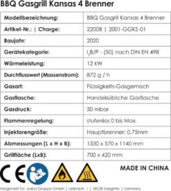 Kansas Gasgrill Barbecue - 4 Pits - RVS -Beste Barbecue Grill winkel 1077x1200