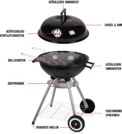 BBQ Collection Houtskoolbarbecue - Kogelbarbecue 45 X 60 Centimeter - Ronde Barbecue - Barbecue Op Wielen - Zwart - Metaal -Beste Barbecue Grill winkel 1098x1200