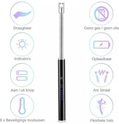 Merkloos BBQ Aansteker Oplaadbaar Met Usb Kabel - Elektrische Keuken Aansteker - Flexibele Aansteker - Zwart -Beste Barbecue Grill winkel 1155x1200