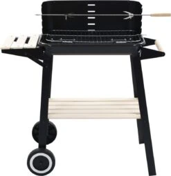 Verrijdbare Barbecue – Houtskool/Briketten - Verstelbare Grillplaat – Houten Tafel – Winscherm – Gewicht 5.9kg -Beste Barbecue Grill winkel 1161x1200