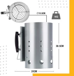 Kolen Starter GROOT - Brikettenstarter Met Veiligheidshandgreep - Snelstarter Voor Barbecue - BBQ Houtskool Starter -Beste Barbecue Grill winkel 1165x1200 2