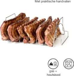 Barbecook Vlees & Ribrek - Spareribs Houder - RVS - Inox Barbecook Vlees & Ribrek - Spareribs Houder - RVS - Inox -Beste Barbecue Grill winkel 1169x1200 5