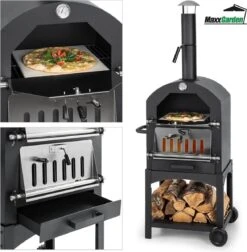 MaxxGarden Pizza Oven Buiten - Houtskool – Incl. Pizzasteen - 45x65x158cm -Beste Barbecue Grill winkel 1175x1200 3