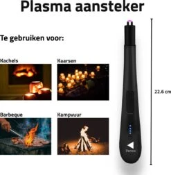 Oplaadbare Lange Elektrische Aansteker - Zwart - Duurzame Plasma Aansteker - Inclusief Cadeauverpakking - BBQ - Kaarsen -Beste Barbecue Grill winkel 1177x1200