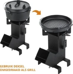 Dutch Mountains Gietijzeren Pannenset 7-delig - Dutch Oven – Braadpan - Grillpan - Hapjespan - Kookset In Houten Transportkist - Deksellifter - Brander -Beste Barbecue Grill winkel 1185x1200 3