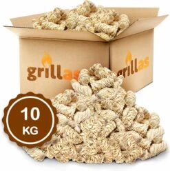 Aanmaakkrullen Voor BBQ Of Kachel | 10kg ECO FSC Gecertificeerd Aanmaakhout Barbecue - Biologisch En Duurzaam Aanmaakwokkels - Houtwol Wokkels - Barbeque Aansteker - Aanmaakblokjes - Accessoires - Ongeveer 800krullen -Beste Barbecue Grill winkel 1195x1200 6