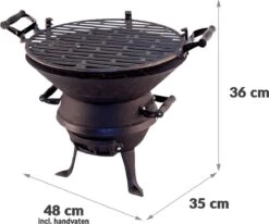 Potkachel Houtskoolbarbecue - 35 Cm - Gietijzer 6 Potkachel Houtskoolbarbecue - 35 Cm - Gietijzer -Beste Barbecue Grill winkel 1200x1000