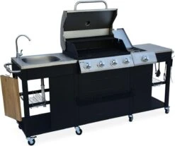 Alice's Garden Gas BBQ D'Artagnan - Zwart - 5 Branders - Buitenkeuken -Beste Barbecue Grill winkel 1200x1005