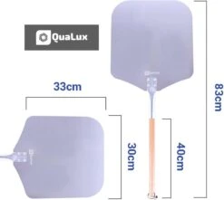 Qualux Pizzaschep Tweedelig – Pizzaschep Voor BBQ – Ophangbaar – Hout/rvs -Beste Barbecue Grill winkel 1200x1075