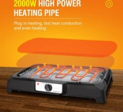 Aigostar Lava 30LDQ - Elektrische Grill - BBQ - Tafel Barbecue - Grilloppervlakte 41 X 24 Cm - 2000 Watt -Beste Barbecue Grill winkel 1200x1087 1