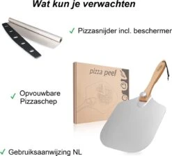 Pizzaschep – Inclusief Pizzasnijder – Opvouwbaar – Pizzaspatel – Pizza Schep – Taartschep – 30cm - Qwality -Beste Barbecue Grill winkel 1200x1095 3