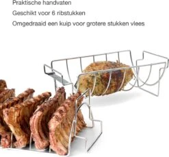 Barbecook Vlees & Ribrek - Spareribs Houder - RVS - Inox Barbecook Vlees & Ribrek - Spareribs Houder - RVS - Inox -Beste Barbecue Grill winkel 1200x1114 2