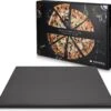 Navaris Pizzasteen XL Voor Oven En Barbecue - Rechthoekige Pizzaplaat 38 X 30 Cm - Inclusief Receptenboek - Keramisch Geglazuurd - Zwart