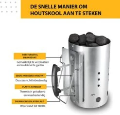 Kolen Starter GROOT - Brikettenstarter Met Veiligheidshandgreep - Snelstarter Voor Barbecue - BBQ Houtskool Starter -Beste Barbecue Grill winkel 1200x1146 2