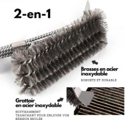 Gohh BBQ Borstel Met Schraper - Schoonmaakborstel - Barbecue Krabber Met Handige Bewaarzak 2 In 1 -Beste Barbecue Grill winkel 1200x1156 1