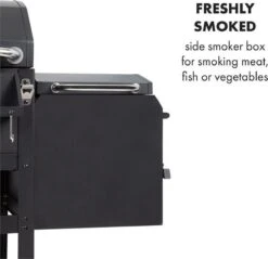 Klarstein Kingsville Double Barbecue - Houtskool- En Gasbarbecue - Smoker BBQ - Inclusief Deksels En Thermometer - Met 2 Roosters - Zwart -Beste Barbecue Grill winkel 1200x1161