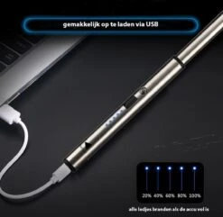 Oplaadbare Lange Dunne Elektrische Aansteker - Duurzame Plasma Aansteker - Inclusief Cadeauverpakking - BBQ – Kaarsen – Zilver -Beste Barbecue Grill winkel 1200x1170 4