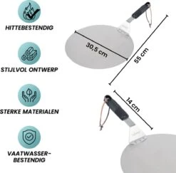 Nowad Pizzaschep RVS Rond - 30,5 Cm - PVC Handvat -Beste Barbecue Grill winkel 1200x1179 3