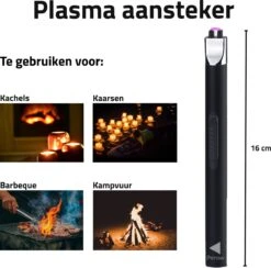 Oplaadbare Lange Elektrische Aansteker - Duurzame Plasma Aansteker - Inclusief Cadeauverpakking - BBQ - Kaarsen - Zwart -Beste Barbecue Grill winkel 1200x1187 8