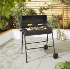 BBQ XL Houtskoolbarbecue - Cilindervorm - Grilloppervlak (LxB) 71 X 35 Cm - Zwart -Beste Barbecue Grill winkel 1200x1191