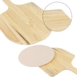 MaxxHome Pizzasteen - BBQ Steen - Maximum Te Verhitten Tot 600 Graden - ⌀33 - Incl. Houten Schep -Beste Barbecue Grill winkel 1200x1195 1