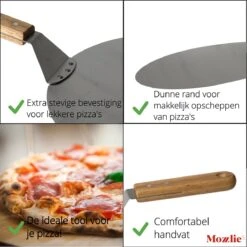 Pizzaschep 30 Cm Voor Oven Of BBQ - Rond - RVS - Met Houten Handvat -Beste Barbecue Grill winkel 1200x1198 7