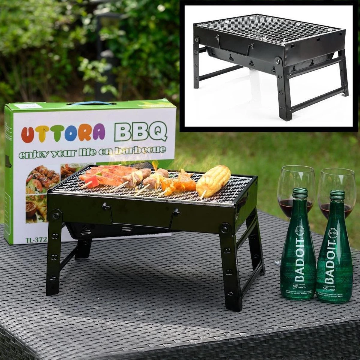 Merkloos Decopatent® Portable Houtskool BBQ - Barbecue - Inklapbaar - Barbecue Houtskool - Tafel Grill - Camping - Strand - Festival - Park 1 Merkloos Decopatent® Portable Houtskool BBQ - Barbecue - Inklapbaar - Barbecue Houtskool - Tafel Grill - Camping - Strand - Festival - Park