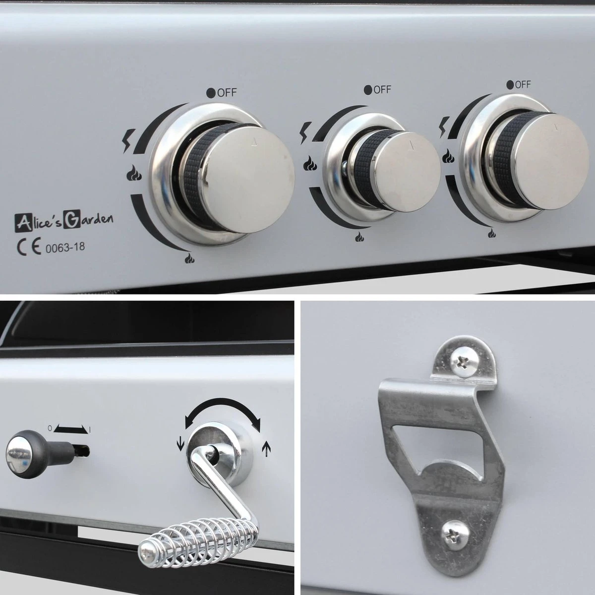 Alice's Garden Houtskool Barbecue - Grilloppervlak (LxB) 41 X 44 Cm - Gas En Houtskool - 3 Branders - Marsac Zwart 4 Alice's Garden Houtskool Barbecue - Grilloppervlak (LxB) 41 X 44 Cm - Gas En Houtskool - 3 Branders - Marsac Zwart - Afbeelding 4