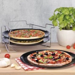 Merkloos Pizzaplaat Bakset Met 3 Bakplaten 16 X 31 Cm- Pizza Rek 3-delig - Pizzabakset Met Standaard/rek -Beste Barbecue Grill winkel 1200x1200 298