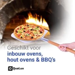 Qualux Pizzaschep Tweedelig – Pizzaschep Voor BBQ – Ophangbaar – Hout/rvs -Beste Barbecue Grill winkel 1200x1200 351