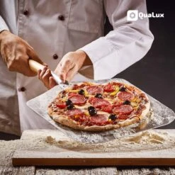 Qualux Pizzaschep Tweedelig – Pizzaschep Voor BBQ – Ophangbaar – Hout/rvs -Beste Barbecue Grill winkel 1200x1200 352