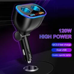 Auto Sigarettenaansteker Splitter - Losse Oplader - USB 2.0 A/USB 3.0 A 2 Poorten - Zwart - Snellader - Splitter - Auto Lader USB -Beste Barbecue Grill winkel 1200x1200 397