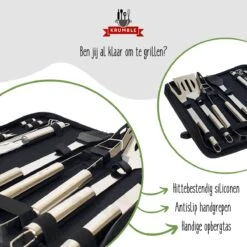 Krumble 18-delige Barbecue Set / Roestvrijstalen BBQ Set Van 18 / Inclusief Handige Opbergtas - RVS -Beste Barbecue Grill winkel 1200x1200 403