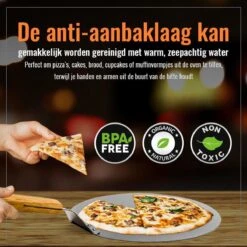Inpro Pizzaschep RVS - Rond - Voor BBQ En Oven - Pizzaspatel - Taartschep - Houten Handvat - BBQ Gereedschap - Keukengerei - 30 Cm Diameter - Spatel -Beste Barbecue Grill winkel 1200x1200 408