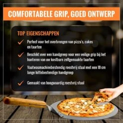 Inpro Pizzaschep RVS - Rond - Voor BBQ En Oven - Pizzaspatel - Taartschep - Houten Handvat - BBQ Gereedschap - Keukengerei - 30 Cm Diameter - Spatel -Beste Barbecue Grill winkel 1200x1200 409