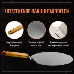 Inpro Pizzaschep RVS - Rond - Voor BBQ En Oven - Pizzaspatel - Taartschep - Houten Handvat - BBQ Gereedschap - Keukengerei - 30 Cm Diameter - Spatel -Beste Barbecue Grill winkel 1200x1200 412
