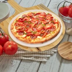 MaxxHome Pizzasteen - BBQ Steen - Maximum Te Verhitten Tot 600 Graden - ⌀33 - Incl. Houten Schep -Beste Barbecue Grill winkel 1200x1200 433