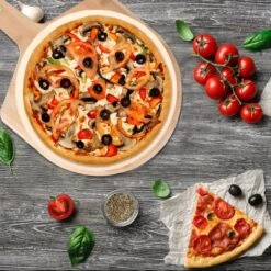 MaxxHome Pizzasteen - BBQ Steen - Maximum Te Verhitten Tot 600 Graden - ⌀33 - Incl. Houten Schep -Beste Barbecue Grill winkel 1200x1200 434