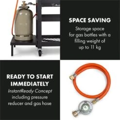 Klarstein Kingsville Double Barbecue - Houtskool- En Gasbarbecue - Smoker BBQ - Inclusief Deksels En Thermometer - Met 2 Roosters - Zwart -Beste Barbecue Grill winkel 1200x1200 44