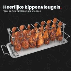GrillX Kippenvleugelhouder - Kiphouder Voor BBQ & Oven - RVS - BBQ Accesoires -Beste Barbecue Grill winkel 1200x1200 446