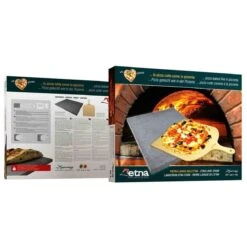 ETNA Pizza Set - Grote Pizzasteen & GRATIS Pizzaschep - 30 Cm X 38 Cm - Echt Italiaanse Pizzasteen - Broodbaksteen - BBQ Pizzasteen - Gemaakt Van Lavasteen Uit De Etna - Non-stick - Eppicotispai -Beste Barbecue Grill winkel 1200x1200 456