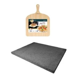 ETNA Pizza Set - Grote Pizzasteen & GRATIS Pizzaschep - 30 Cm X 38 Cm - Echt Italiaanse Pizzasteen - Broodbaksteen - BBQ Pizzasteen - Gemaakt Van Lavasteen Uit De Etna - Non-stick - Eppicotispai -Beste Barbecue Grill winkel 1200x1200 457