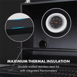 Klarstein Kingsville Double Barbecue - Houtskool- En Gasbarbecue - Smoker BBQ - Inclusief Deksels En Thermometer - Met 2 Roosters - Zwart -Beste Barbecue Grill winkel 1200x1200 47