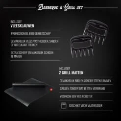 Mountain Jack® 40-Delige Luxe BBQ Grill Accessoires Set In Roestvrij Staal – Barbecue Gereedschap – Tangenset, Vlees Thermometer, Vleestang, Borstel, Spiezen, Vleesmes, Vleesvork -Beste Barbecue Grill winkel 1200x1200 549