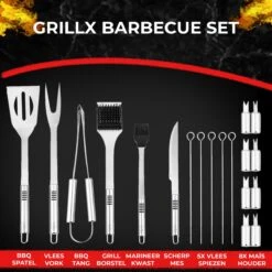 GrillX Barbecue Gereedschap Set - 19-delig - Inclusief Luxe Draagtas - BBQ Accesoires - Gereedschapset 17 GrillX Barbecue Gereedschap Set - 19-delig - Inclusief Luxe Draagtas - BBQ Accesoires - Gereedschapset -Beste Barbecue Grill winkel 1200x1200 560