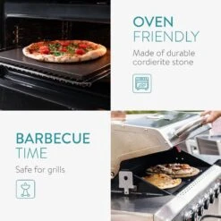 Navaris Pizzasteen XL Voor Oven En Barbecue - Rechthoekige Pizzaplaat 38 X 30 Cm - Inclusief Receptenboek - Keramisch Geglazuurd - Zwart -Beste Barbecue Grill winkel 1200x1200 575