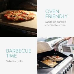 Navaris Pizzasteen XL Voor Oven En Barbecue - Rechthoekige Pizzaplaat 38 X 30 Cm - Inclusief Receptenboek - Keramisch Geglazuurd - Zwart -Beste Barbecue Grill winkel 1200x1200 578