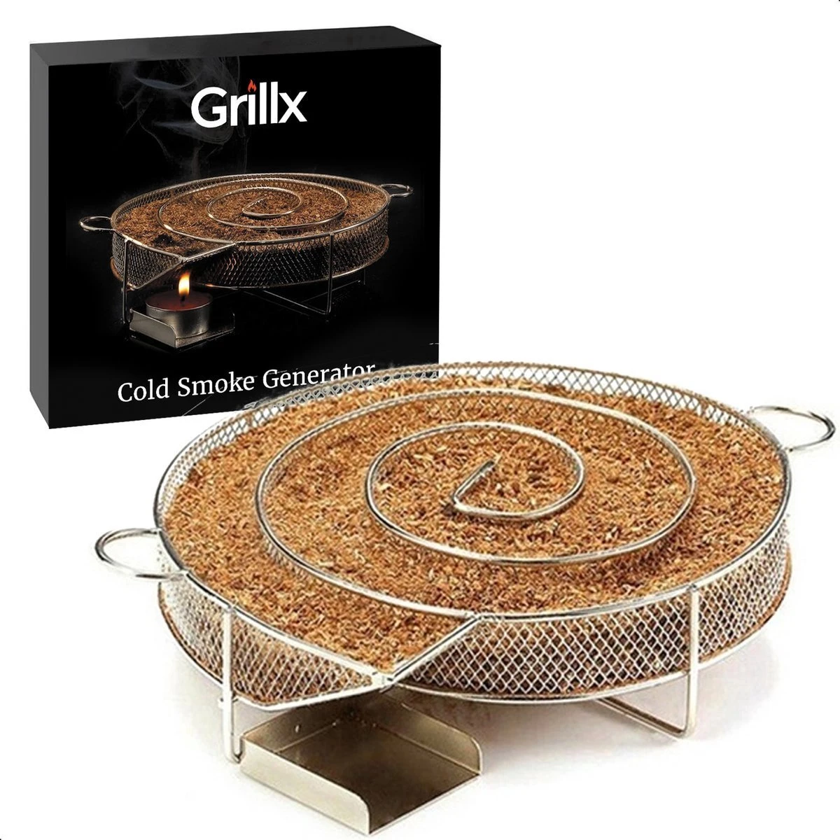 GrillX Cold Smoke Generator Met 1KG Appel Rookmot - 6 Liter - Smokerbox - RVS Rookbox - Rookgenerator - Koud Roken - BBQ Accesoires 2 GrillX Cold Smoke Generator Met 1KG Appel Rookmot - 6 Liter - Smokerbox - RVS Rookbox - Rookgenerator - Koud Roken - BBQ Accesoires - Afbeelding 2