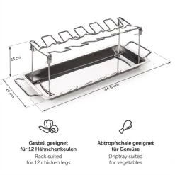 Blumtal BBQ Rek - Robuuste Roestvrijstalen Kippenpoot Rek - Voor 12 Poten - Kippengrillstandaard - Vaatwasmachinebestendig -Beste Barbecue Grill winkel 1200x1200 679
